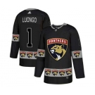 Florida Panthers #1 Roberto Luongo Black Team Logos Fashion Jersey