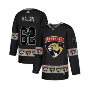 Florida Panthers #62 Denis Malgin Black Team Logos Fashion Jersey