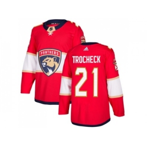 Men Adidas Florida Panthers #21 Vincent Trocheck Red Home Authentic Stitched NHL Jersey
