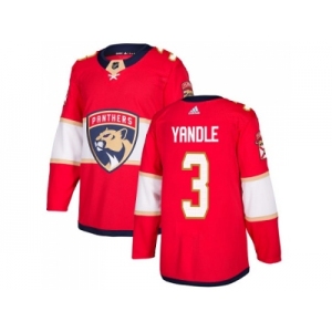 Men Adidas Florida Panthers #3 Keith Yandle Red Home Authentic Stitched NHL Jersey