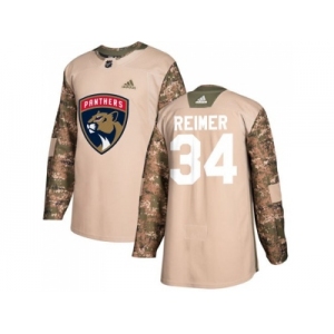 Men Adidas Florida Panthers #34 James Reimer Camo Authentic 2017 Veterans Day Stitched NHL Jersey