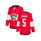 Men Adidas Florida Panthers #5 Aaron Ekblad Red Home Authentic Stitched NHL Jersey