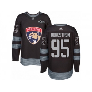 Men's Adidas Florida Panthers #95 Henrik Borgstrom Authentic Black 1917-2017 100th Anniversary NHL Jersey