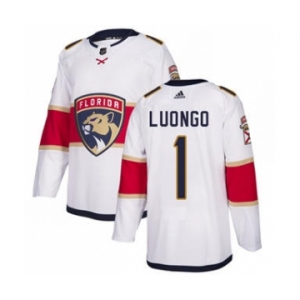 Men's Florida Panthers #1 Roberto Luongo White Road Stitched Hockey Jersey