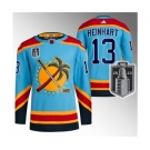 Men's Florida Panthers #13 Sam Reinhart Blue 2023 Stanley Cup Final Reverse Retro Stitched Jersey