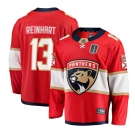 Men's Florida Panthers #13 Sam Reinhart Red 2025 Stanley Cup Final Home Stitched Hockey Jersey