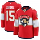 Men's Florida Panthers #15 Anton Lundell Red 2025 Premium Stitched Hockey Jersey