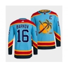 Men's Florida Panthers #16 Aleksander Barkov Blue 2022 Reverse Retro Stitched Jersey