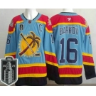 Men's Florida Panthers #16 Aleksander Barkov Blue 2025 Stanley Cup Final Authentic Jersey