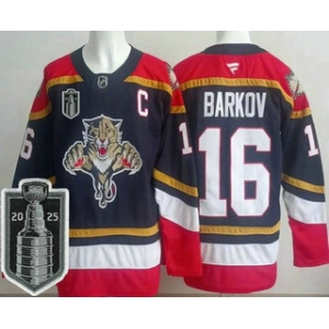 Men's Florida Panthers #16 Aleksander Barkov Navy 2025 Stanley Cup Final Authentic Jersey