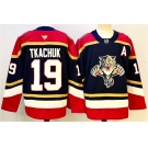 Men's Florida Panthers #19 Matthew Tkachuk Black 2024-25 Home With A Patch Stitched Hockey Jersey