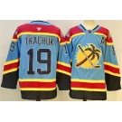 Men's Florida Panthers #19 Matthew Tkachuk Blue 2024-25 Reverse Retro With A Patch Stitched Hockey Jersey