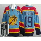 Men's Florida Panthers #19 Matthew Tkachuk Blue 2025 Stanley Cup Final Authentic Jersey