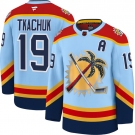 Men's Florida Panthers #19 Matthew Tkachuk Blue 2025 Stanley Cup Final Premium Stitched NHL Hockey Jersey