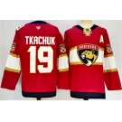 Men's Florida Panthers #19 Matthew Tkachuk Red 2024-25 Home With A Patch Stitched Hockey Jersey
