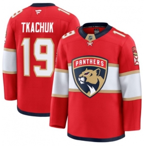 Men's Florida Panthers #19 Matthew Tkachuk Red 2025 Premium Stitched Hockey Jersey