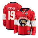 Men's Florida Panthers #19 Matthew Tkachuk Red 2025 Stanley Cup Final Home Stitched Hockey Jersey
