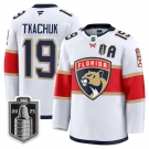 Men's Florida Panthers #19 Matthew Tkachuk White 2025 Stanley Cup Final Premium Stitched NHL Hockey Jersey