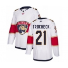Men's Florida Panthers #21 Vincent Trocheck White Road Stitched Hockey Jersey