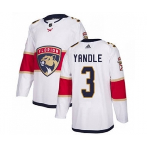 Men's Florida Panthers #3 Keith Yandle White Road Stitched Hockey Jersey