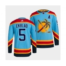 Men's Florida Panthers #5 Aaron Ekblad Blue 2022 Reverse Retro Stitched Jersey