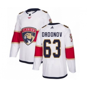 Men's Florida Panthers #63 Evgenii Dadonov White Road Stitched Hockey Jersey