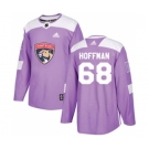 Men's Florida Panthers #68 Mike Hoffman Purple Fights Cancer Stitched Hockey Jersey