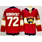 Men's Florida Panthers #72 Sergei Bobrovsky Red 2024-25 Home Stitched Hockey Jersey