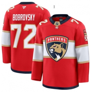Men's Florida Panthers #72 Sergei Bobrovsky Red 2025 Premium Stitched Hockey Jersey