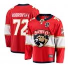 Men's Florida Panthers #72 Sergei Bobrovsky Red 2025 Stanley Cup Final Home Stitched Hockey Jersey