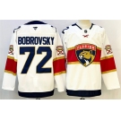 Men's Florida Panthers #72 Sergei Bobrovsky White 2024-25 Home Stitched Hockey Jersey