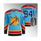 Men's Florida Panthers #94 Ryan Lomberg Blue 2023 Stanley Cup Final Reverse Retro Stitched Jersey