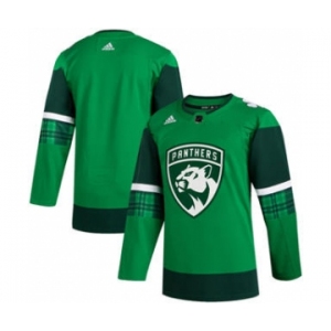 Men's Florida Panthers Blank 2020 St. Patrick's Day Stitched Hockey Jersey Green