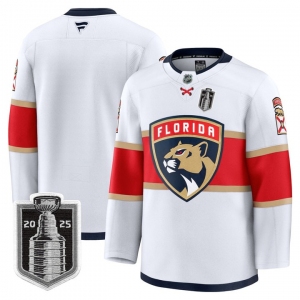Men's Florida Panthers Team Blank White 2025 Stanley Cup Final Premium Stitched NHL Hockey Jersey