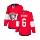 Men's Panthers #6 Anton Stralman Red Home Authentic Stitched Hockey Jersey