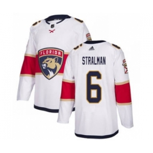 Men's Panthers #6 Anton Stralman White Road Authentic Stitched Hockey Jersey