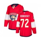 Men's Panthers #72 Sergei Bobrovsky Red Home Stitched Hockey Jersey