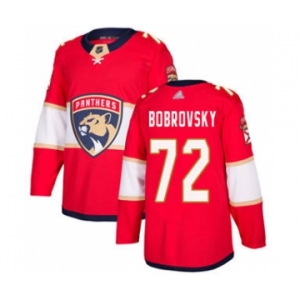 Men's Panthers #72 Sergei Bobrovsky Red Home Stitched Hockey Jersey