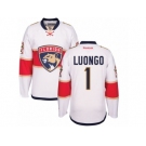 Men's Reebok Florida Panthers #1 Roberto Luongo Authentic White Away NHL New Jersey