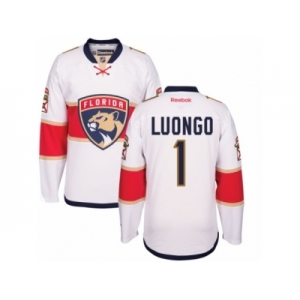 Men's Reebok Florida Panthers #1 Roberto Luongo Authentic White Away NHL New Jersey