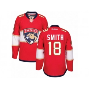 Men's Reebok Florida Panthers #18 Reilly Smith Authentic Red Home NHL New Jersey