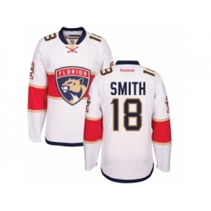 Men's Reebok Florida Panthers #18 Reilly Smith Authentic White Away NHL New Jersey