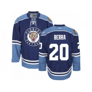 Men's Reebok Florida Panthers #20 Reto Berra Authentic Navy Blue Third NHL Jersey