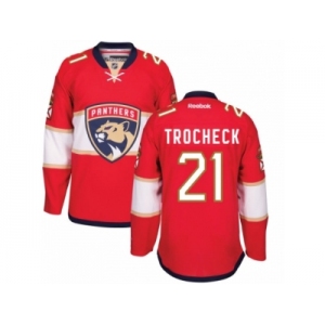 Men's Reebok Florida Panthers #21 Vincent Trocheck Authentic Red Home NHL New Jersey