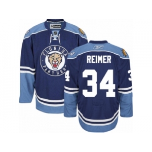 Men's Reebok Florida Panthers #34 James Reimer Premier Navy Blue Third NHL Jersey