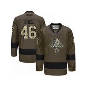 Men's Reebok Florida Panthers #46 Jakub Kindl Authentic Green Salute to Service NHL Jersey