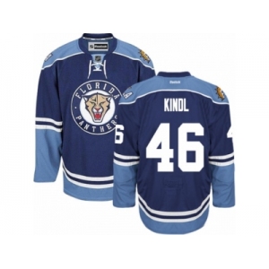 Men's Reebok Florida Panthers #46 Jakub Kindl Authentic Navy Blue Third NHL Jersey