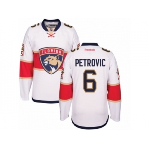 Men's Reebok Florida Panthers #6 Alex Petrovic Authentic White Away NHL New Jersey