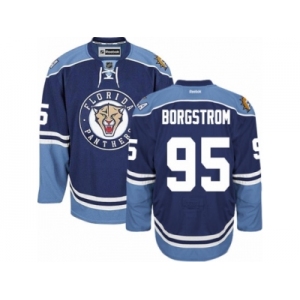 Men's Reebok Florida Panthers #95 Henrik Borgstrom Authentic Navy Blue Third NHL Jersey