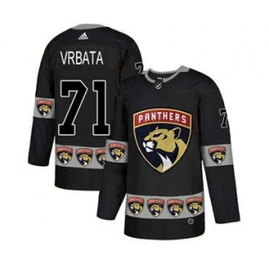 Panthers #71 Radim Vrbata Black Team Logo Fashion Stitched Hockey Jersey